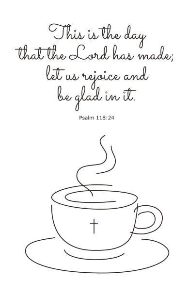 Religion quotes print poster postcard cup coffee vector art illustration