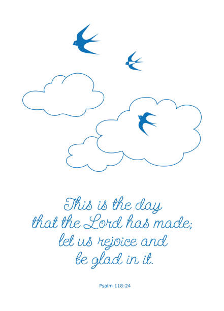 Religion quote print poster postcard swallows in summer sky vector art illustration