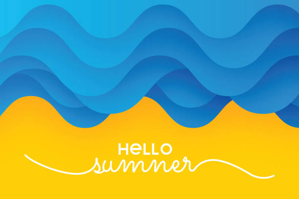 istock Summer Background. Abstract minimal summer horizontal poster, cover, banner, card with bright sun in the blue sky and sea. Template vector stock illustration 2068660366