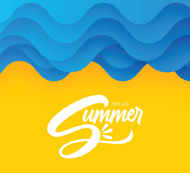 istock Summer Background. Abstract minimal summer horizontal poster, cover, banner, card with bright sun in the blue sky and sea. Template vector stock illustration 2068663035