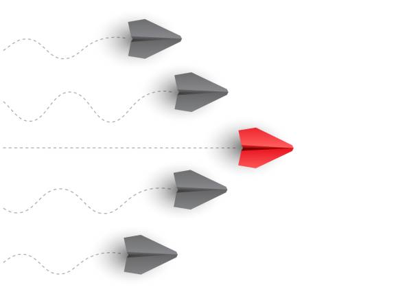 istock Individual leader paper plane lead other. Business and leadership concept. Vector 2068667798