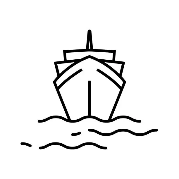 Vector illustration of Ship Line Icon.