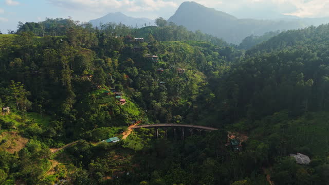 Aerial view of Nine arch bridge on Sri Lanka