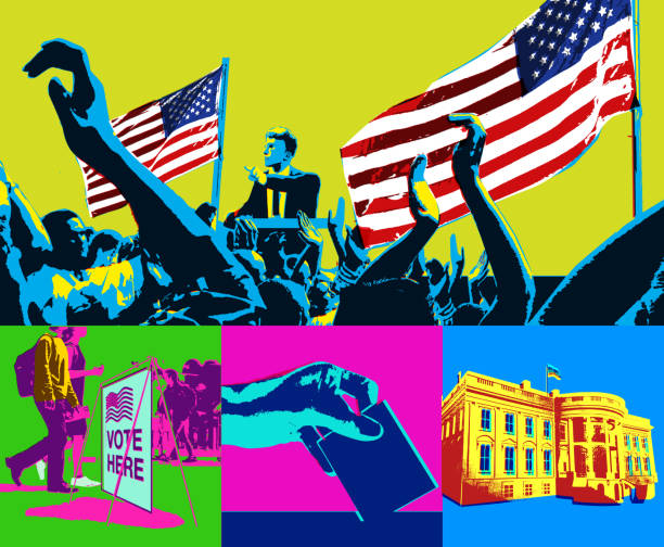 illustrazioni stock, clip art, cartoni animati e icone di tendenza di icone delle elezioni presidenziali - presidente degli stati uniti