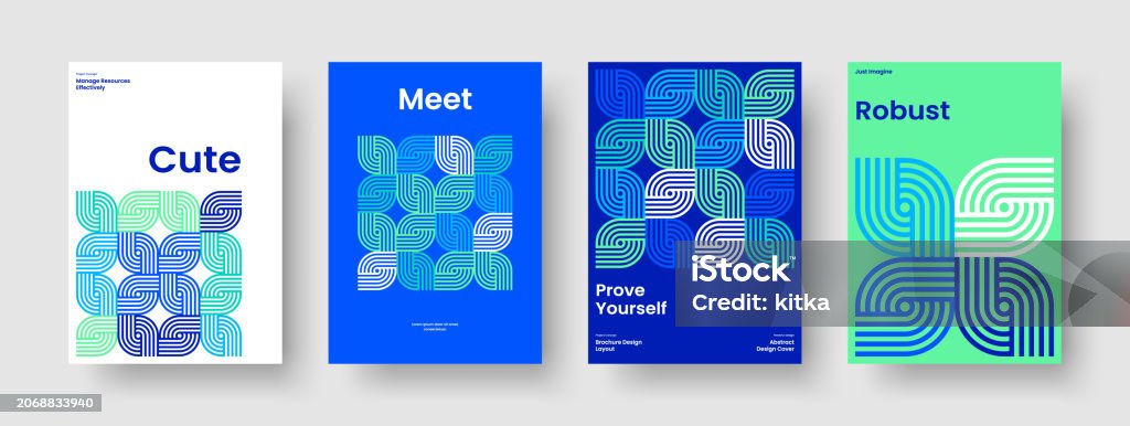 Creative Banner Template Isolated Flyer Design Geometric Book Cover ...
