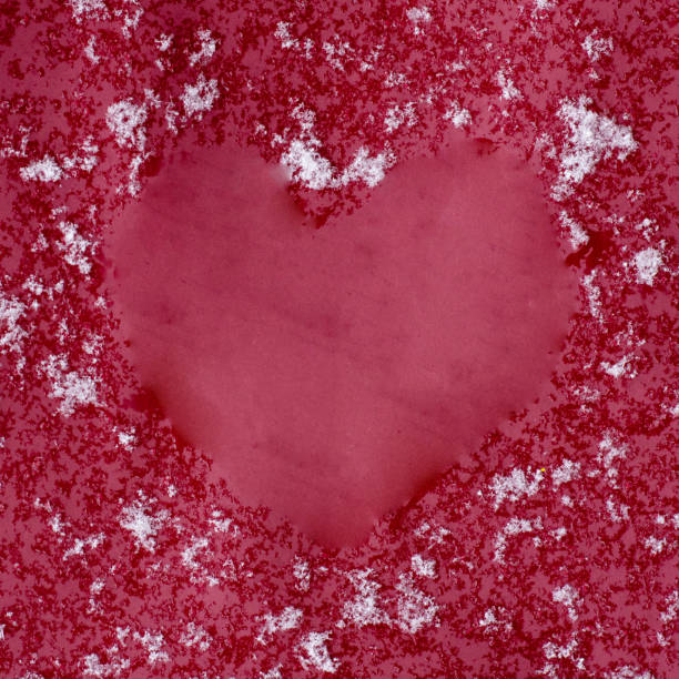 red heart made of snow flakes