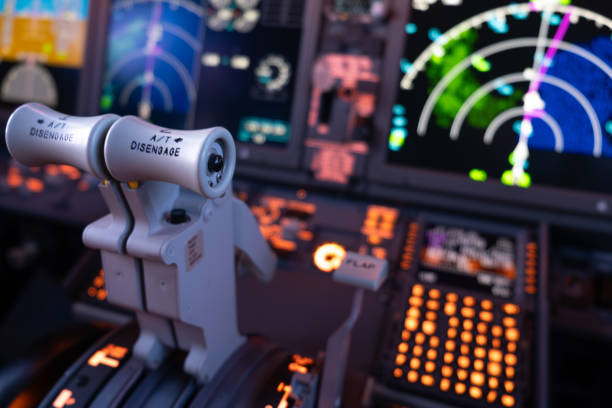 Throttle Levels Boeing 737 MAX thrust level close-up throttle stock pictures, royalty-free photos & images