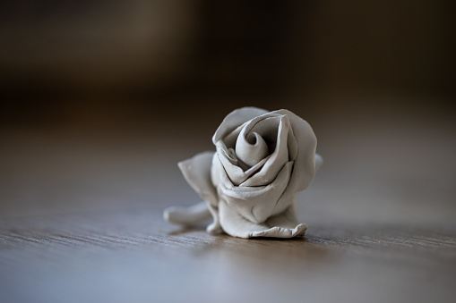 Rose made of clay