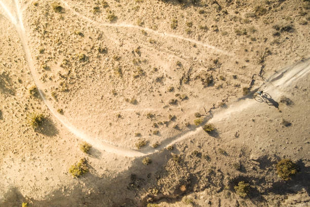 Arizona arroyo dry stream bed that provides a temporary drainage channel for flash floods
