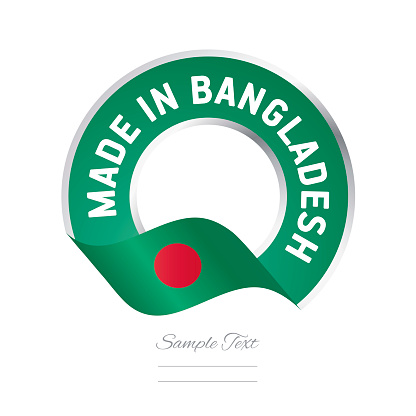 Made in Bangladesh flag green color label button banner logo icon