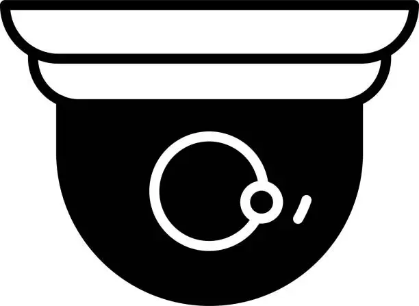 Vector illustration of Security camera glyph and line vector illustration