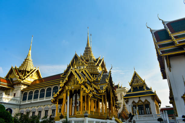 istock Thai traditional building with gold plated roof . 2068922773