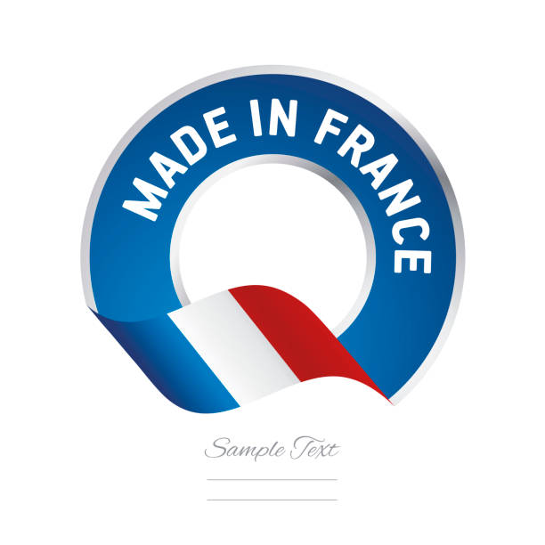 illustrations, cliparts, dessins animés et icônes de fabriqué en france drapeau bleu couleur étiquette bouton logo icône bannière - fabriqué en france