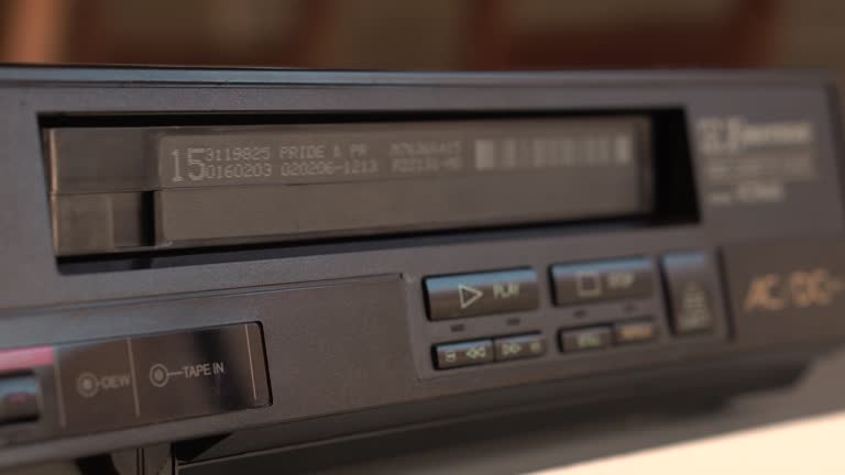 VCR Player Close Up, Pressing Stop and Eject VHS Video Tape