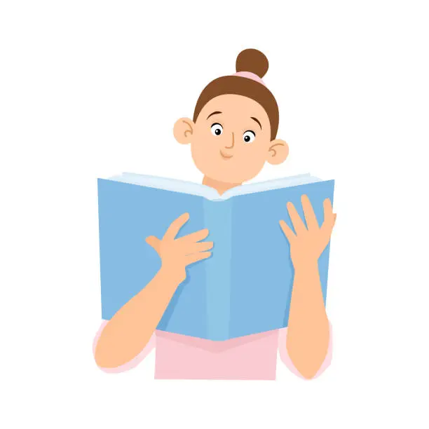 Vector illustration of Woman with book