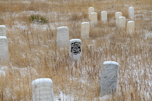 Little Bighorn Battlefield National Monument in southeastern Montana, in western USA of North America. Coumemorates the Battle of the Little Big Horn which took place in June 1876/