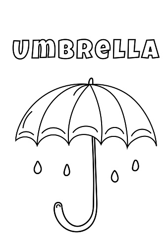Coloring With Thick Lines For The Little Ones, Umbrella Coloring Page
