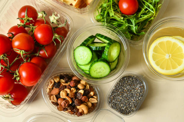 Takeaway Food Time In Plastic Containers