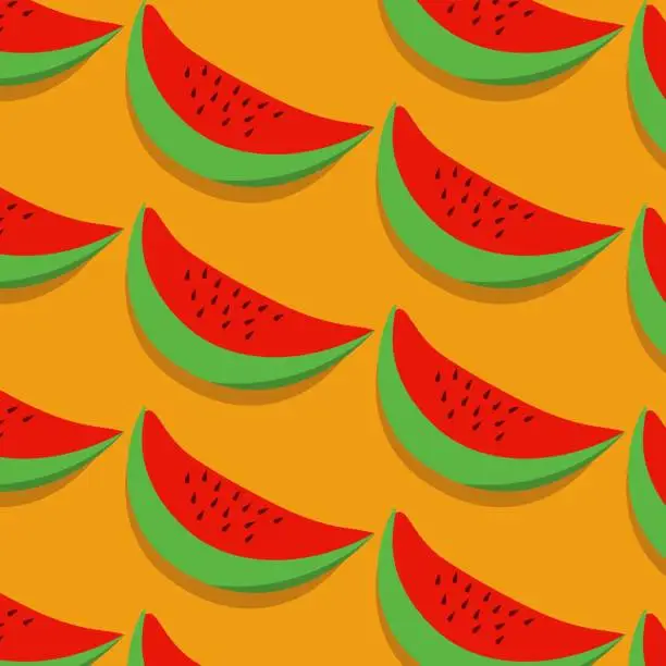 Vector illustration of Watermelon fruit pattern