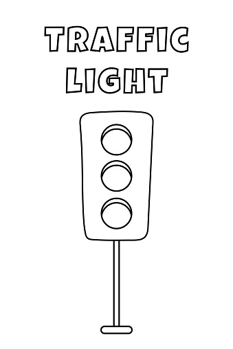 Coloring With Thick Lines For The Little Ones, Traffic Light Coloring Page