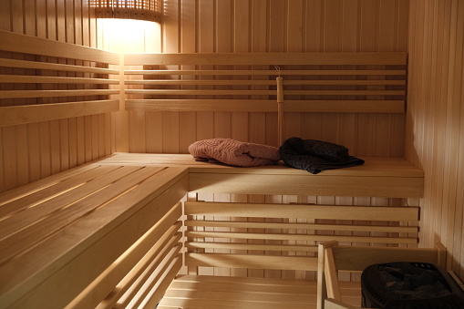Finnish sauna made of light wood