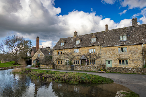 Bibury, Arlington Row in the England Cotswolds one of the most beautiful villages in the England countryside, UK