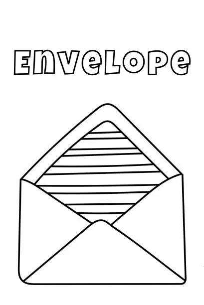 Vector illustration of Coloring With Thick Lines For The Little Ones. Envelope