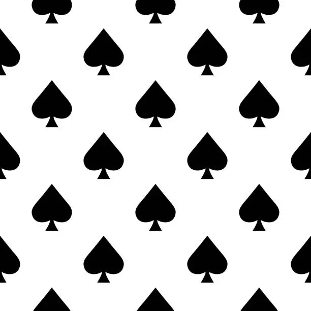 Vector illustration of Ace Of Spades Seamless Pattern
