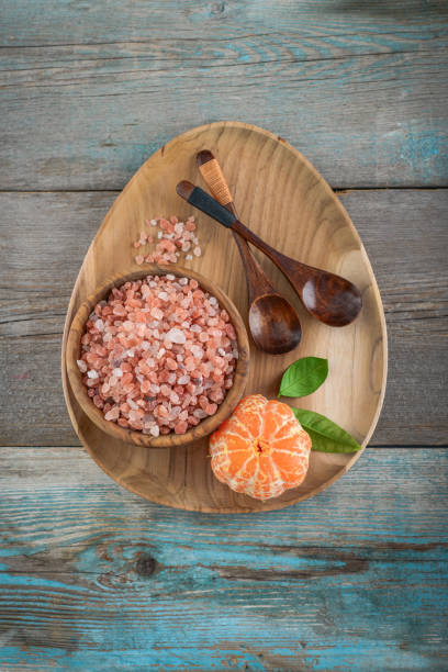 istock Himalayan pink salt in wooden bowl 2069156942