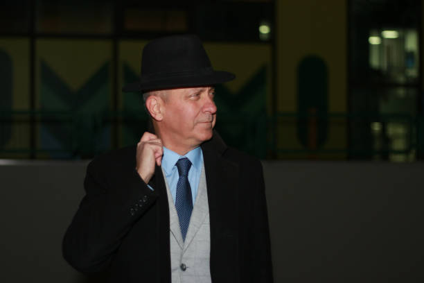 posing elegance suit gentleman mature