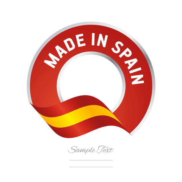スペイン製旗赤色ラベルボタンバナー - banner yellow red label点のイラスト素材／クリップアート素材／マンガ素材／アイコン素材