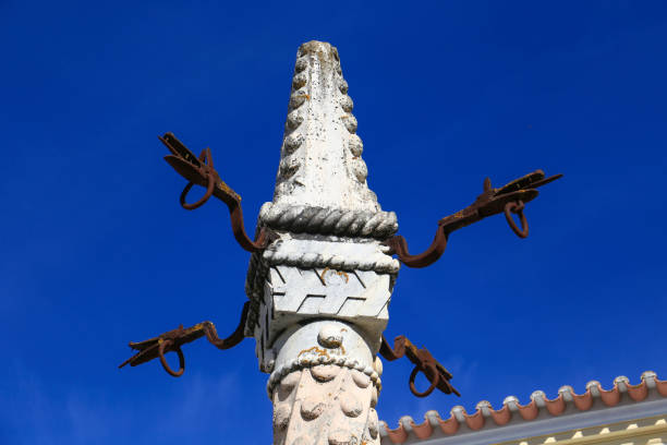 istock Marble column called 'Pelourinho' pillory with iron dragon heads 2069215249