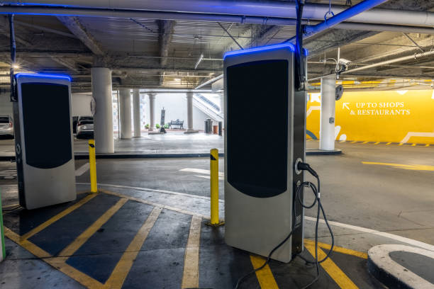 istock Clean energy station in parking garage. 2069254939