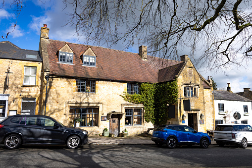 Pretty cottages on the edge of the village square in Chilham, Kent, UK