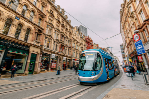 istock Motion Blur, Fast-Moving Metro Tram in Birmingham City Centre 2069381679