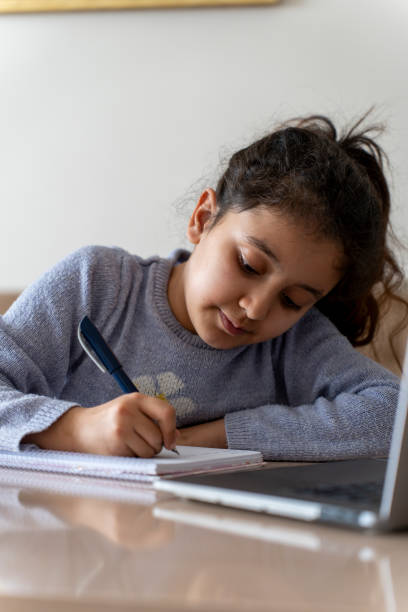 istock A girl studying at home. 2069405314