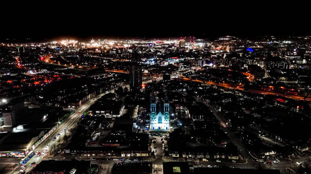 istock St. Peter's Cathedral surrounded by city light 2069500211