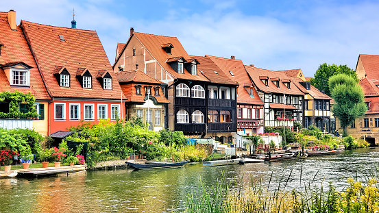 Traditional river houses in the Old Town of Bamberg, Bavaria, Germany