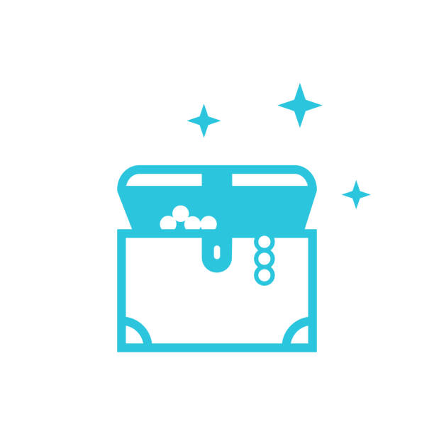 Treasure chest icon. From blue icon set. vector art illustration