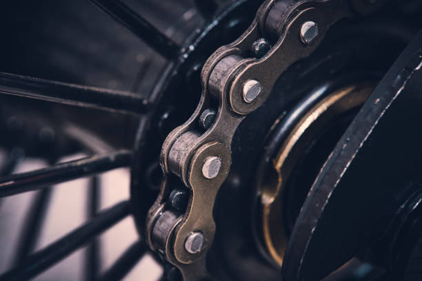 istock Bicycle chain is attached to rear sprocket. 2069613845