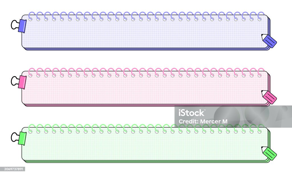 Notes Caption Box Horizontal Ring Note Caption Base Frame Vector Illustration Stock ...