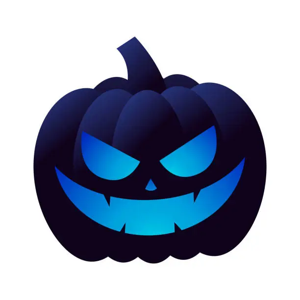 Vector illustration of Vector spooky halloween pumpkin vector illustration