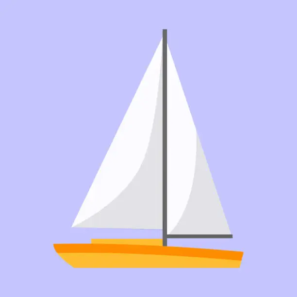Vector illustration of Vector yacht icon in flat style on a white background