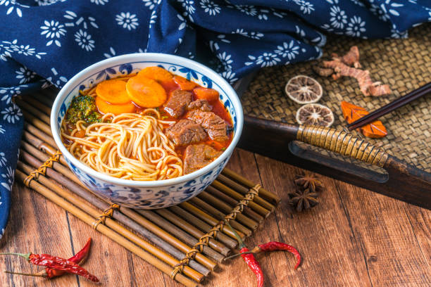 istock Braised Beef noodle soup in a tray 2069813334