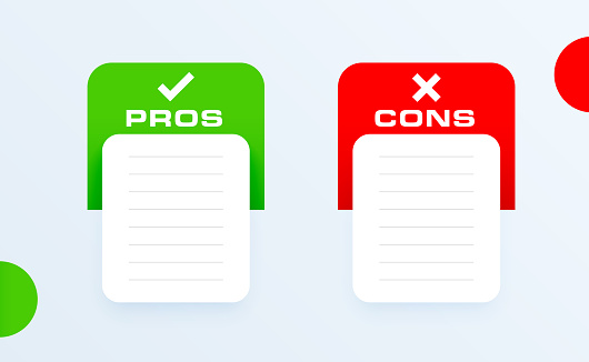 blank notepad for pros and cons list design vector