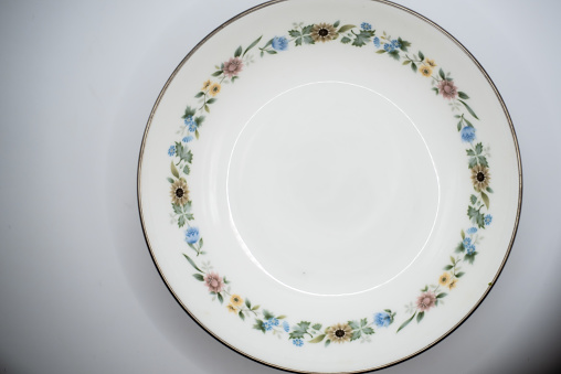 vintage plates with flower patterns