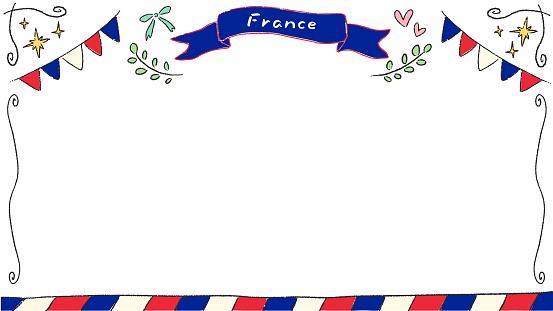 Background frame inspired by France, stylish hand-drawn illustration