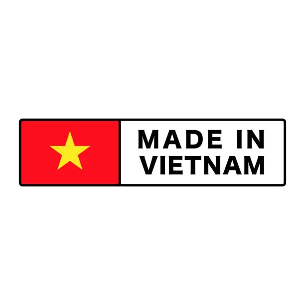 Vector illustration of MADE IN VIETNAM icon. Manufactured in Vietnam. Vector.