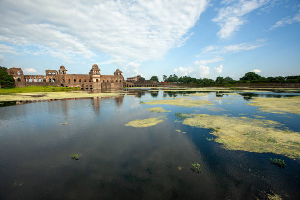istock Ancient Jahaz Mahal at Mandu, India reflected in tranquil water 2070211513