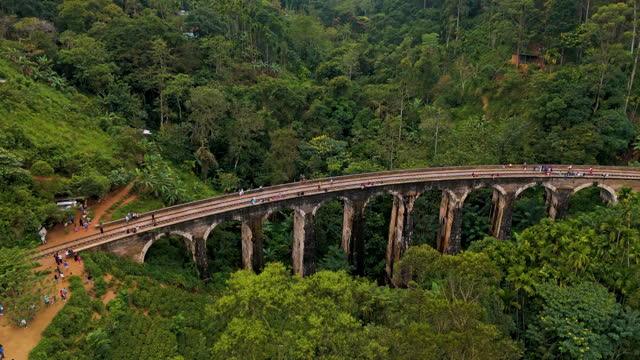 Aerial view of Nine arch bridge on Sri Lanka